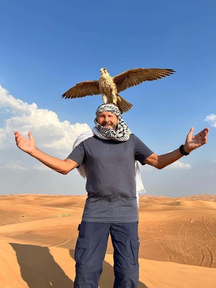 Falconry in the Dubai desert