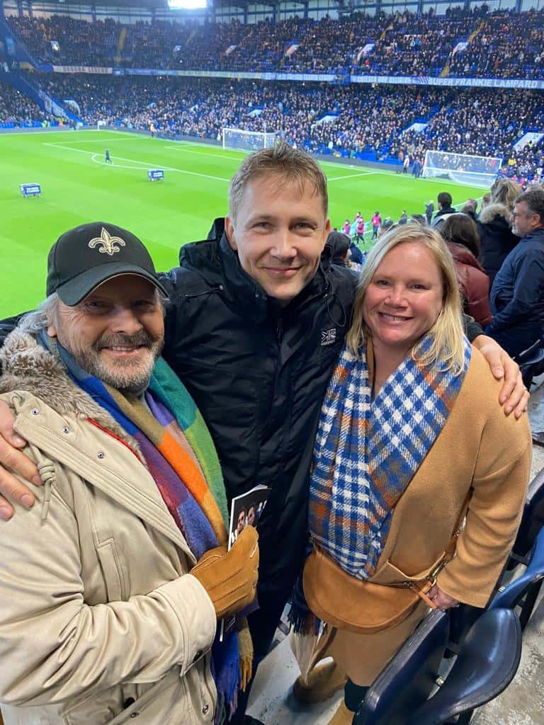 With Tristan and Olivia at Stamford Bridge