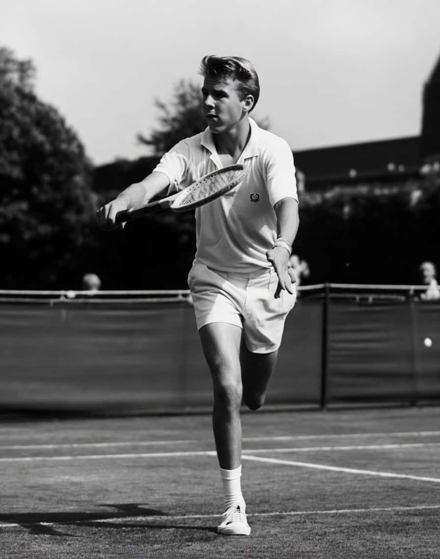 Young Max Lewinsohn playing tennis